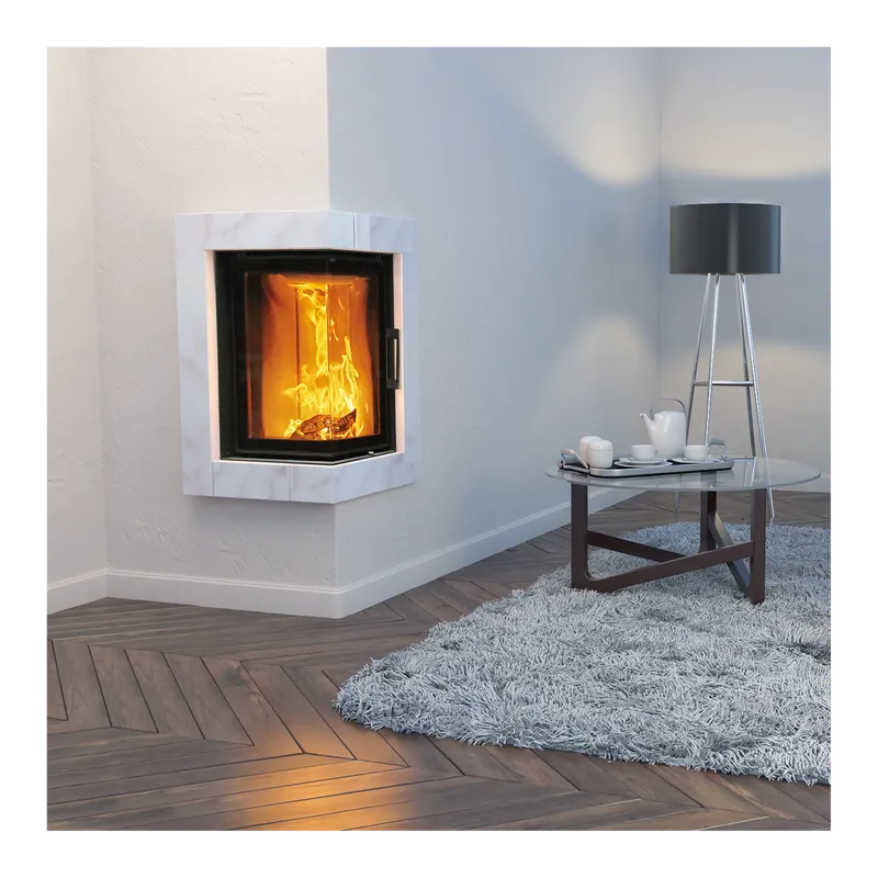 Foyer à bois Austroflamm 38x38x57 K, installé dans une pièce