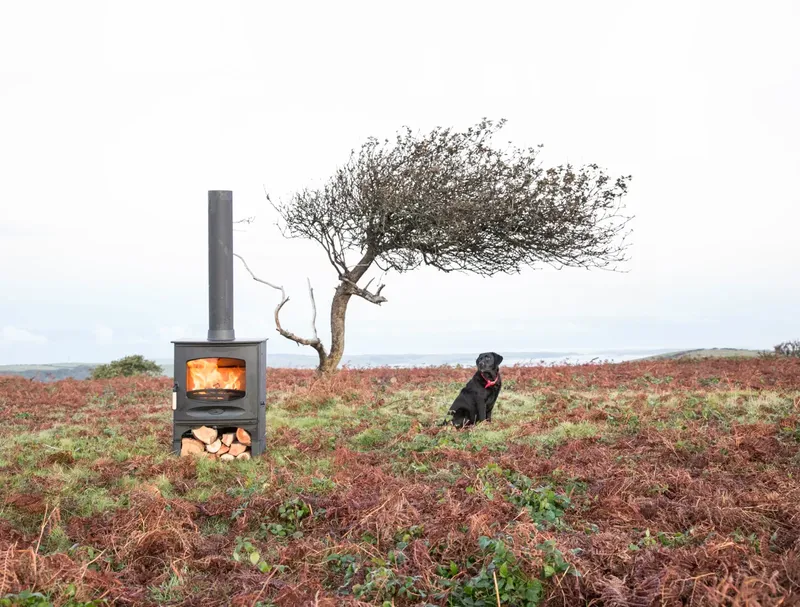 Poêle à bois Charnwood C-Seven, installé dans un intérieur