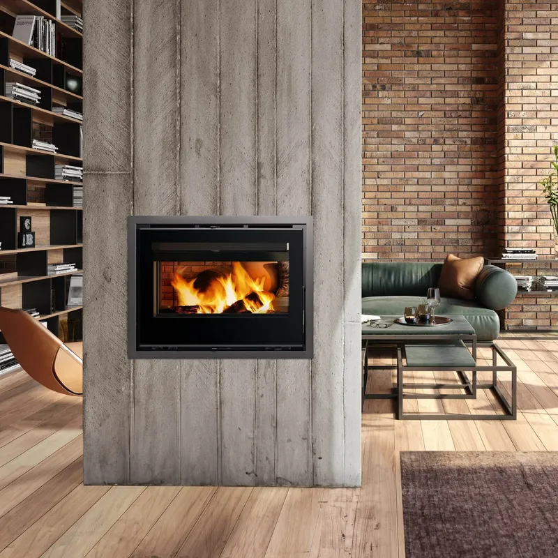 Insert à bois Saey Comfort Line 80 II double face, double face encastré dans une cloison