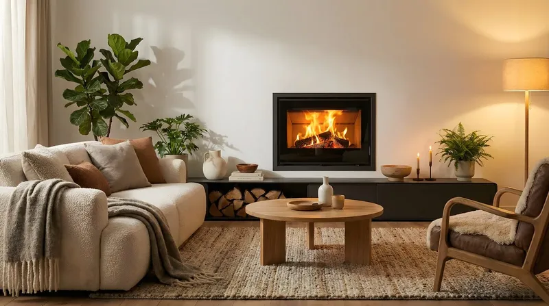Insert à bois Saey Comfort Line II 80, encastré dans un salon